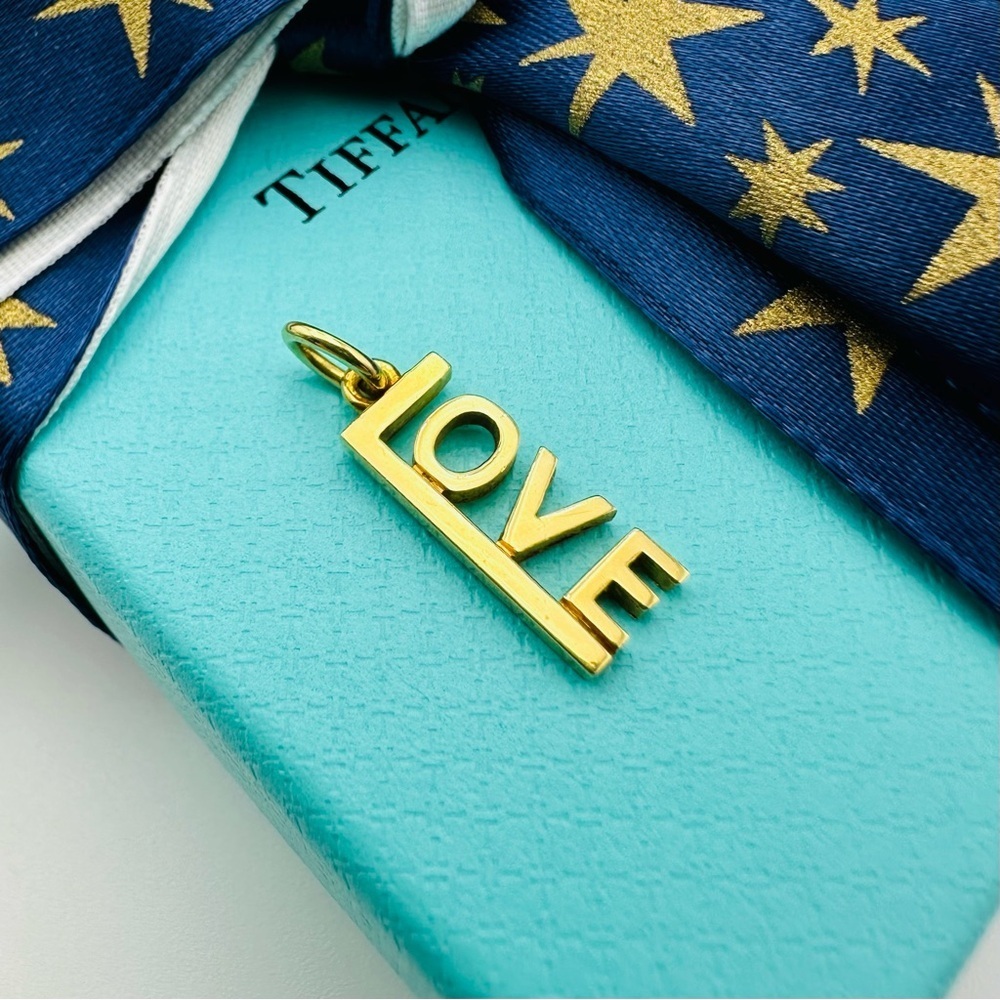 RARE Tiffany & Co. 18k Yellow Gold LOVE Charm with Pouch